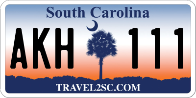 SC license plate AKH111