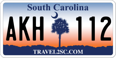 SC license plate AKH112