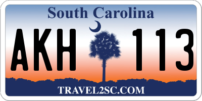SC license plate AKH113