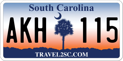 SC license plate AKH115