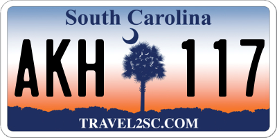 SC license plate AKH117
