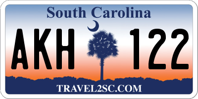 SC license plate AKH122