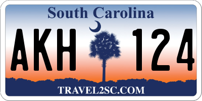 SC license plate AKH124