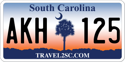 SC license plate AKH125