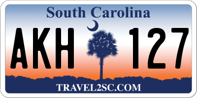 SC license plate AKH127