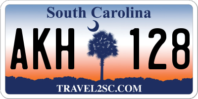 SC license plate AKH128