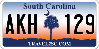 SC license plate AKH129
