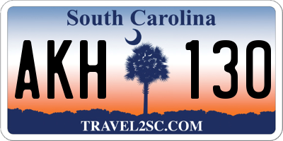 SC license plate AKH130