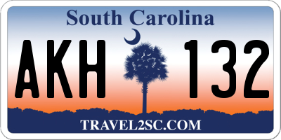SC license plate AKH132