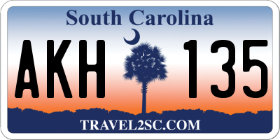 SC license plate AKH135