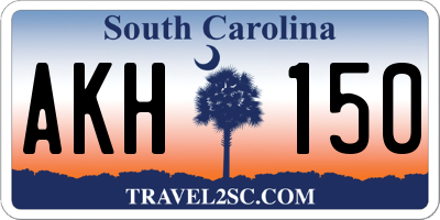 SC license plate AKH150