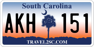 SC license plate AKH151