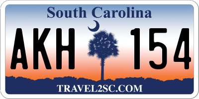 SC license plate AKH154