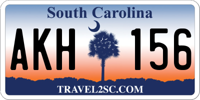 SC license plate AKH156