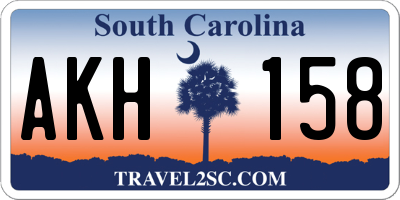 SC license plate AKH158