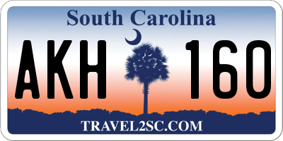 SC license plate AKH160