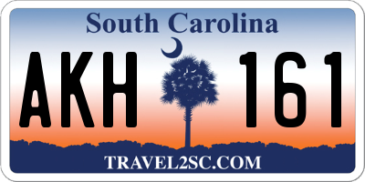 SC license plate AKH161