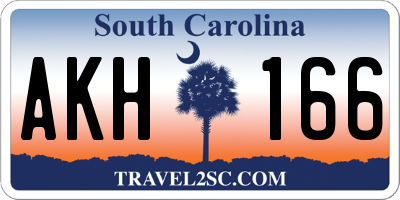 SC license plate AKH166