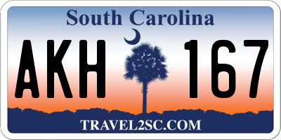 SC license plate AKH167
