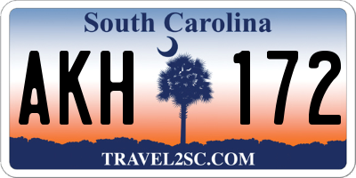 SC license plate AKH172