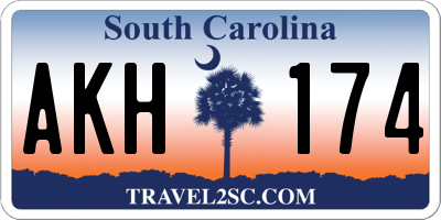 SC license plate AKH174