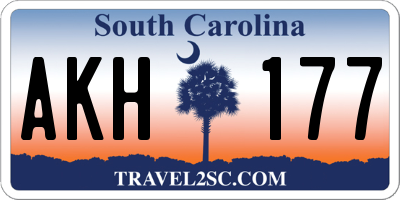SC license plate AKH177