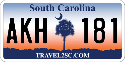 SC license plate AKH181