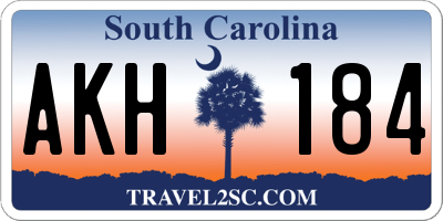 SC license plate AKH184