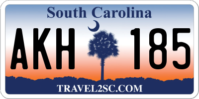 SC license plate AKH185
