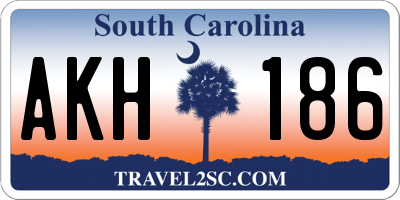 SC license plate AKH186