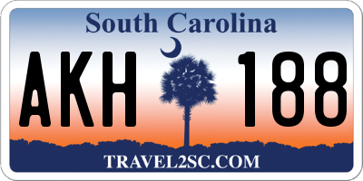 SC license plate AKH188