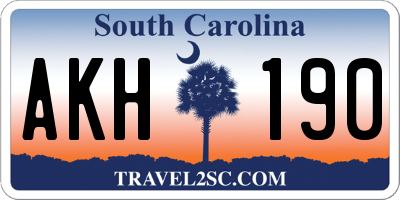 SC license plate AKH190