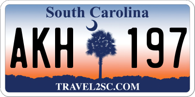 SC license plate AKH197