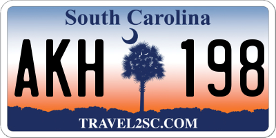 SC license plate AKH198