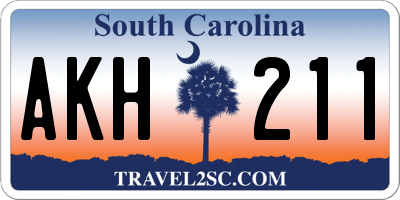 SC license plate AKH211
