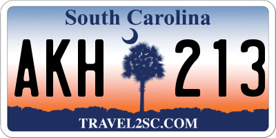 SC license plate AKH213