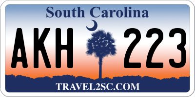 SC license plate AKH223