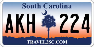 SC license plate AKH224