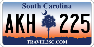 SC license plate AKH225