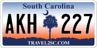 SC license plate AKH227