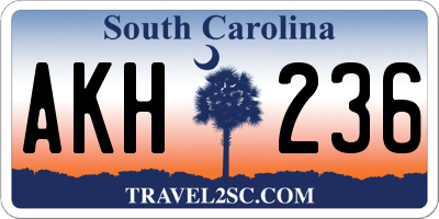 SC license plate AKH236