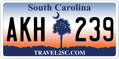 SC license plate AKH239