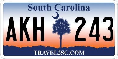 SC license plate AKH243