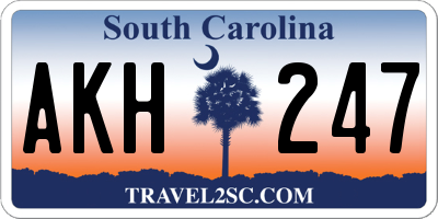 SC license plate AKH247