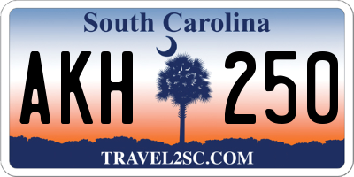 SC license plate AKH250