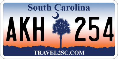 SC license plate AKH254