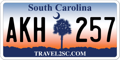 SC license plate AKH257