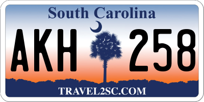 SC license plate AKH258