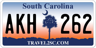 SC license plate AKH262