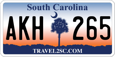 SC license plate AKH265